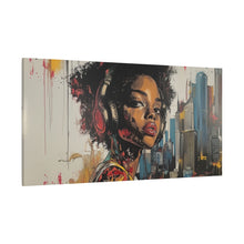 Load image into Gallery viewer, Urban Chic Canvas Art - Vibrant Female Portrait with Headphones