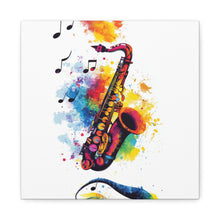 Load image into Gallery viewer, Vibrant Saxophone Art Canvas Print - Colorful Wall Decor