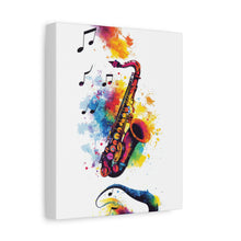Load image into Gallery viewer, Vibrant Saxophone Art Canvas Print - Colorful Wall Decor