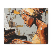 Load image into Gallery viewer, Piano Art Canvas Wall Decor, Inspirational Home Art, Music Lover Gift, Black Woman Artwork, Modern Art Print