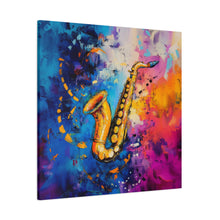 Load image into Gallery viewer, Colorful Saxophone Canvas Art - Vibrant Jazz Wall Decor