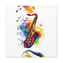 Load image into Gallery viewer, Vibrant Saxophone Art Canvas Print - Colorful Wall Decor