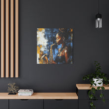 Load image into Gallery viewer, Saxophone Art Canvas, Jazz Decor, Music Lover Gift, Home Wall Art, Portrait Painting, Modern Artwork, Unique Gift Idea
