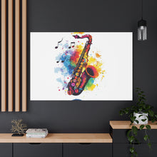 Load image into Gallery viewer, Vibrant Saxophone Art Canvas Print - Colorful Wall Decor