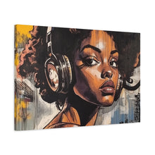 Load image into Gallery viewer, Artistic Matte Canvas Print - Stylish Woman with Headphones