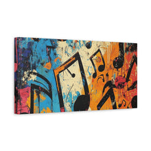 Load image into Gallery viewer, Vibrant Music Note Canvas Art - Colorful Stretched Wall Decor
