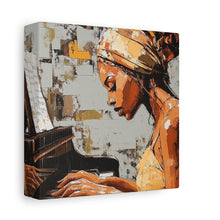 Load image into Gallery viewer, Piano Art Canvas Wall Decor, Inspirational Home Art, Music Lover Gift, Black Woman Artwork, Modern Art Print