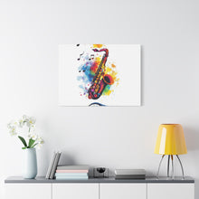 Load image into Gallery viewer, Vibrant Saxophone Art Canvas Print - Colorful Wall Decor