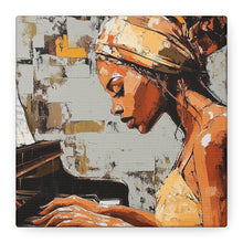 Load image into Gallery viewer, Piano Art Canvas Wall Decor, Inspirational Home Art, Music Lover Gift, Black Woman Artwork, Modern Art Print