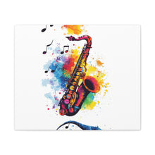 Load image into Gallery viewer, Vibrant Saxophone Art Canvas Print - Colorful Wall Decor