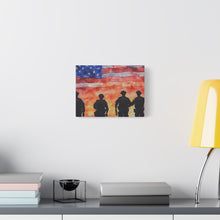 Load image into Gallery viewer, Patriotic Police Canvas Art - American Flag Silhouette