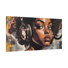 Load image into Gallery viewer, Artistic Matte Canvas Print - Stylish Woman with Headphones