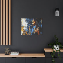 Load image into Gallery viewer, Saxophone Art Canvas, Jazz Decor, Music Lover Gift, Home Wall Art, Portrait Painting, Modern Artwork, Unique Gift Idea