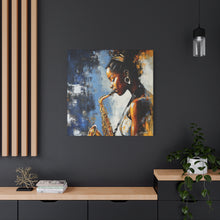 Load image into Gallery viewer, Saxophone Art Canvas, Music Lover Decor, Jazz Wall Art, Unique Gift for Musicians, Home Office Decoration, Inspirational Artwork