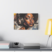 Load image into Gallery viewer, Artistic Matte Canvas Print - Stylish Woman with Headphones