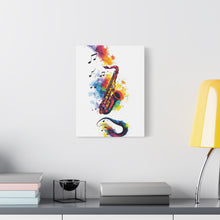 Load image into Gallery viewer, Vibrant Saxophone Art Canvas Print - Colorful Wall Decor