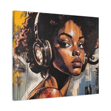 Load image into Gallery viewer, Artistic Matte Canvas Print - Stylish Woman with Headphones
