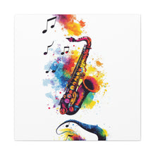 Load image into Gallery viewer, Vibrant Saxophone Art Canvas Print - Colorful Wall Decor