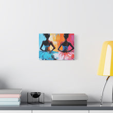Load image into Gallery viewer, Dancing Ballerinas Canvas Wall Art, Colorful Abstract Ballet Painting, Girls Room Decor, Gift for Dance Lovers, Modern Art