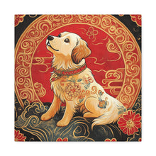 Load image into Gallery viewer, Lunar Year of the Dog Art Canvas - Stretched Wall Decor for Dog Lovers