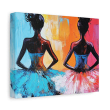 Load image into Gallery viewer, Dancing Ballerinas Canvas Wall Art, Colorful Abstract Ballet Painting, Girls Room Decor, Gift for Dance Lovers, Modern Art