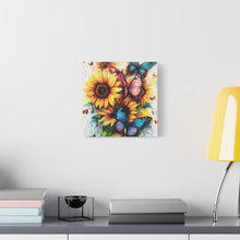 Load image into Gallery viewer, Vibrant Floral Canvas Wall Art, Butterfly Decor