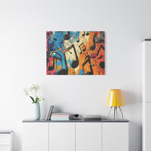 Load image into Gallery viewer, Vibrant Music Note Canvas Art - Colorful Stretched Wall Decor