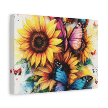 Load image into Gallery viewer, Vibrant Floral Canvas Wall Art, Butterfly Decor