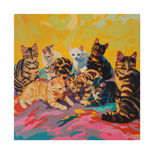 Load image into Gallery viewer, Colorful Cat Canvas Art - Vibrant Cat Portraits for Cat Lovers