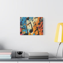Load image into Gallery viewer, Vibrant Music Note Canvas Art - Colorful Stretched Wall Decor