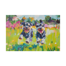 Load image into Gallery viewer, Playful Schnauzer Dogs Canvas Art