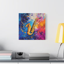 Load image into Gallery viewer, Colorful Saxophone Canvas Art - Vibrant Jazz Wall Decor