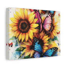 Load image into Gallery viewer, Vibrant Floral Canvas Wall Art, Butterfly Decor