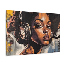 Load image into Gallery viewer, Artistic Matte Canvas Print - Stylish Woman with Headphones