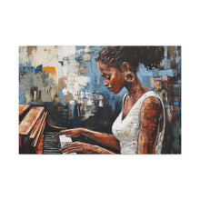 Load image into Gallery viewer, Piano Woman Canvas Art, Stylish Modern Decor, Gift for Music Lovers, Home Wall Art, Unique Artistic Playroom Decor