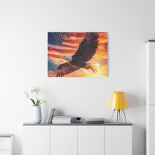 Load image into Gallery viewer, Patriotic Eagle Canvas Wall Art - 1.25" Stretched Frame