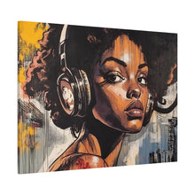 Load image into Gallery viewer, Artistic Matte Canvas Print - Stylish Woman with Headphones