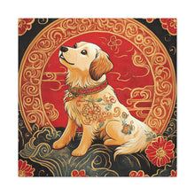 Load image into Gallery viewer, Lunar Year of the Dog Art Canvas - Stretched Wall Decor for Dog Lovers