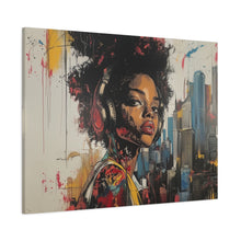 Load image into Gallery viewer, Urban Chic Canvas Art - Vibrant Female Portrait with Headphones