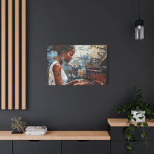 Load image into Gallery viewer, Canvas Wall Art, Piano Woman Artwork, Living Room Decor, Music Lover Gift, Black Artist Print, Home Office Decoration