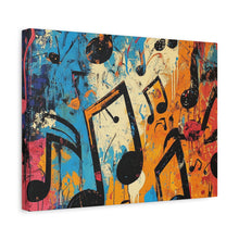 Load image into Gallery viewer, Vibrant Music Note Canvas Art - Colorful Stretched Wall Decor
