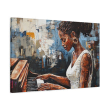 Load image into Gallery viewer, Piano Woman Canvas Art, Stylish Modern Decor, Gift for Music Lovers, Home Wall Art, Unique Artistic Playroom Decor