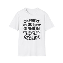 Load image into Gallery viewer, Opinion vs Receipt
