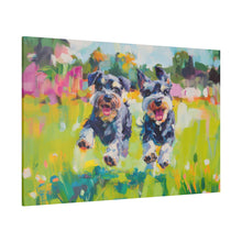Load image into Gallery viewer, Playful Schnauzer Dogs Canvas Art