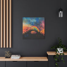 Load image into Gallery viewer, Vibrant Pet Lovers Canvas Art - Rainbow Bridge Design