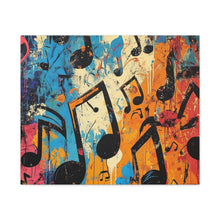 Load image into Gallery viewer, Vibrant Music Note Canvas Art - Colorful Stretched Wall Decor