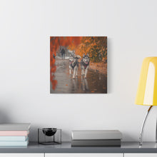 Load image into Gallery viewer, Husky Wall Art Canvas - Autumn Vibes Home Decor