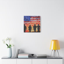 Load image into Gallery viewer, Patriotic Police Canvas Art - American Flag Silhouette