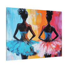 Load image into Gallery viewer, Dancing Ballerinas Canvas Wall Art, Colorful Abstract Ballet Painting, Girls Room Decor, Gift for Dance Lovers, Modern Art