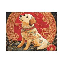 Load image into Gallery viewer, Lunar Year of the Dog Art Canvas - Stretched Wall Decor for Dog Lovers
